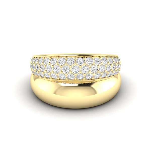 [R2981.20Y146.50] Pave Domed Ring (Yellow, 14kt Gold, 6.50)