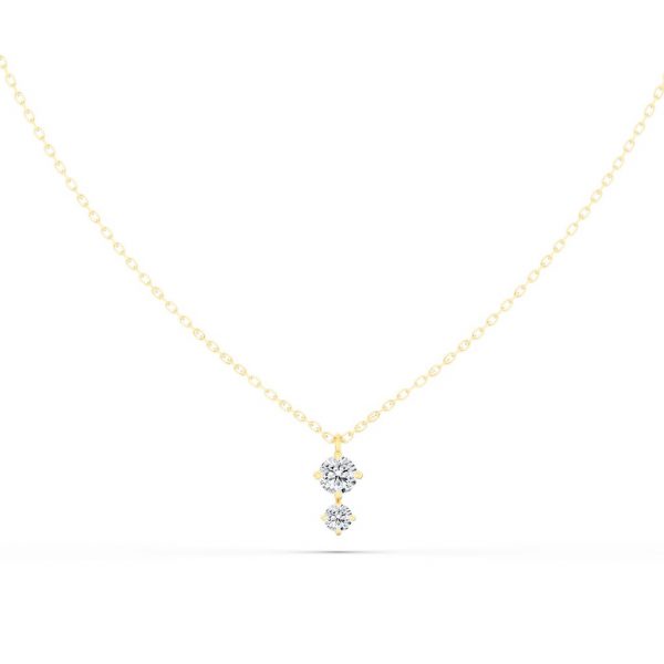 [N13ST.67Y1416] Starlight Two Stone Pendant (Yellow)